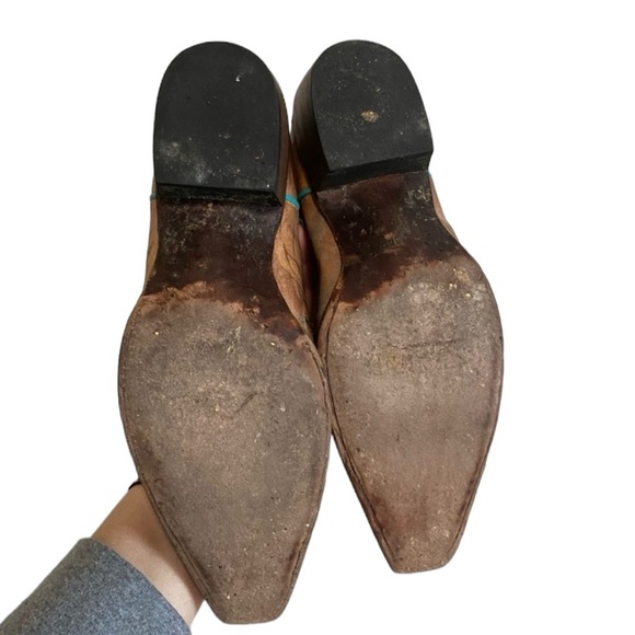 SHYANNE FLORAL TURQUOISE TRIM DISTRESSED COWBOY BOOTS - Picture 5 of 7